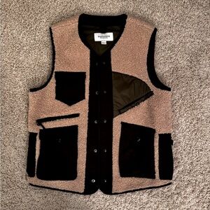 Eastlogue Sherpa Men's Olive and Tan Jacket Vest Small